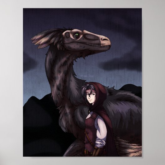 Rainy Day Dinosaur Poster (Voorkant)