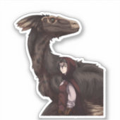 Rainy Day Dinosaur Sticker (Voorkant)