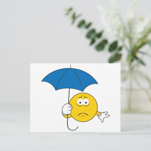 Rainy Day Face Briefkaart (Staand voorkant)
