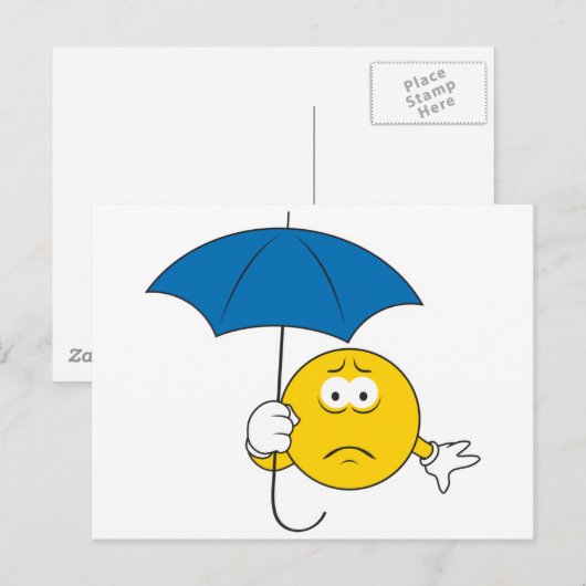Rainy Day Face Briefkaart (Voorkant / Achterkant)