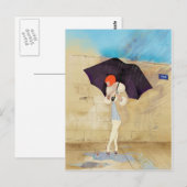 Rainy Day Flower Briefkaart (Voorkant / Achterkant)