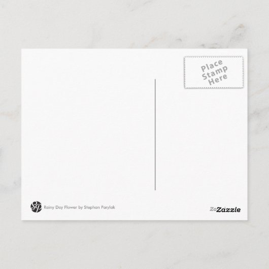 Rainy Day Flower Briefkaart (Achterkant)