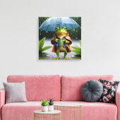 Rainy Day Frog Canvas Afdruk (Insitu (Woonkamer))