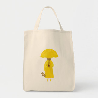 Rainy Day Girl met Teddy Bear Canvas tas