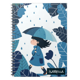 Rainy Day Girl Spiral Foto Notitieboek