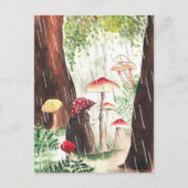 Rainy Day Hedgel en Toadstool Illustration Cute Briefkaart (Voorkant)
