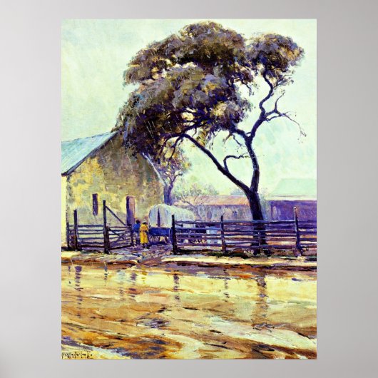 Rainy Day in Bandera door Julian Onderdonk Poster (Voorkant)