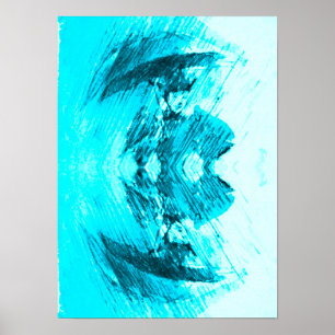 Rainy day in blauw poster