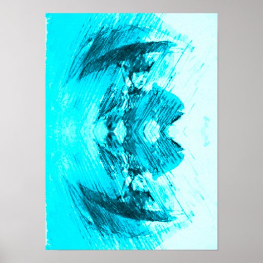Rainy day in blauw poster (Voorkant)