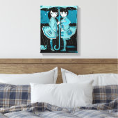 Rainy Day in Blue Canvas Afdruk (Insitu (Slaapkamer))