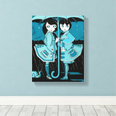 Rainy Day in Blue Canvas Afdruk (Insitu (Houten vloer))