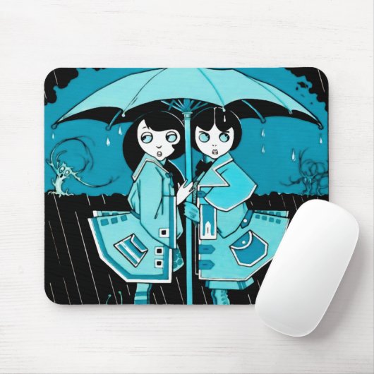 Rainy Day in Blue Muismat (Met muis)
