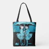 Rainy Day in Blue Tote Bag (Achterkant)