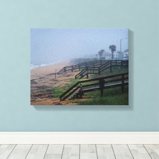 Rainy Day in Flagler Beach Florida Canvas Afdruk (Insitu (Houten vloer))