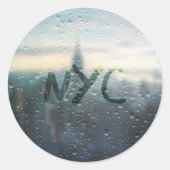 Rainy Day in het NYC-schoengordijn Ronde Sticker (Voorkant)