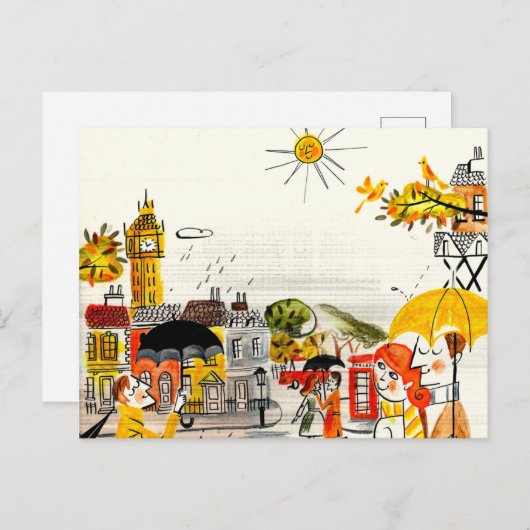 Rainy Day in Londen Briefkaart (Voorkant / Achterkant)