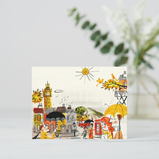 Rainy Day in Londen Briefkaart (Staand voorkant)