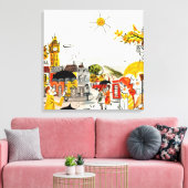 Rainy Day in Londen Canvas Afdruk (Insitu (Woonkamer))
