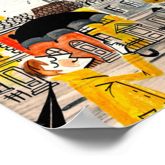 Rainy Day in Londen Poster (Hoek)