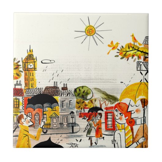 Rainy Day in Londen Tegeltje (Voorkant)