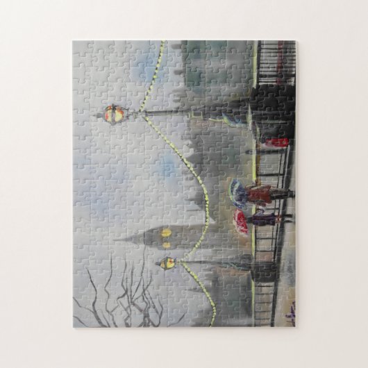 Rainy day in London koppel met paraplu Legpuzzel (Verticaal)