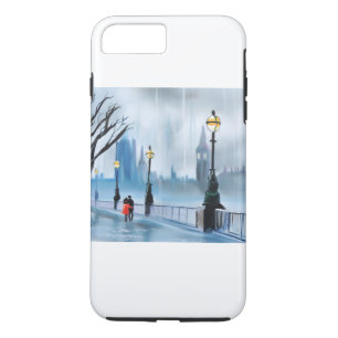 Rainy day in London Thames schilderij van G Bruce iPhone 8/7 Plus Hoesje