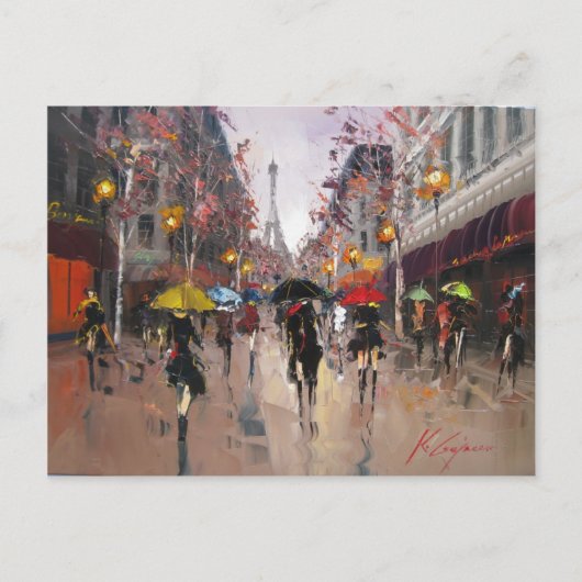 Rainy Day in Parijs Briefkaart (Voorkant)