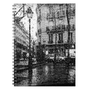 Rainy Day in Parijs   Zwart-wit Notitieboek