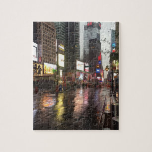 Rainy Day in Times Square NYC New York City Foto Legpuzzel