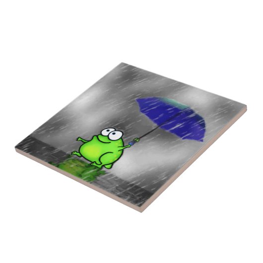 Rainy Day Kikker Tegeltje (Zijkant)