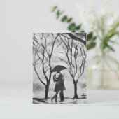 Rainy Day Kisses Briefkaart (Staand voorkant)