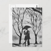 Rainy Day Kisses Briefkaart (Voorkant / Achterkant)
