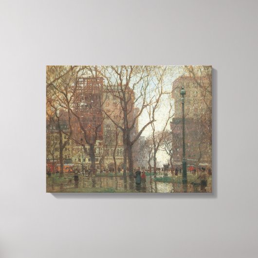 Rainy Day, Madison Square, New York, Paul Cornoyer Canvas Afdruk (Voorkant)