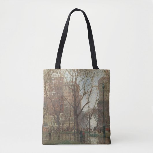Rainy Day, Madison Square, New York, Paul Cornoyer Tote Bag (Voorkant)