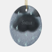 Rainy Day Message "Friendship Weathers All" Aangep Keramisch Ornament (Rechts)