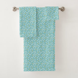Rainy Day Mint Green Yellow White Raindrops Bad Handdoek