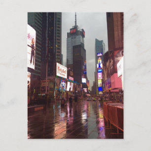 Rainy Day New York City Times Square NYC Briefkaar Briefkaart