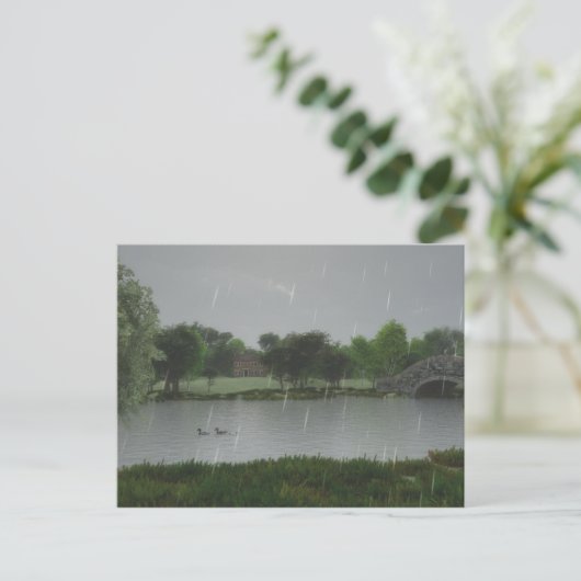 Rainy Day op het Briefkaart van het meer (Staand voorkant)