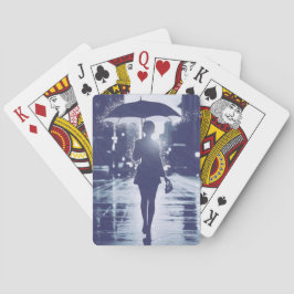 Rainy Day Paraplu Silhouette Poker Speelkaarten