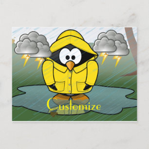 Rainy Day Penguin Thunder_Cove Briefkaart