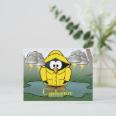 Rainy Day Penguin Thunder_Cove Briefkaart (Staand voorkant)