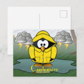 Rainy Day Penguin Thunder_Cove Briefkaart (Voorkant / Achterkant)