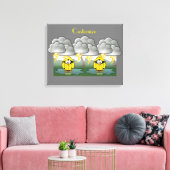 Rainy Day Penguin Thunder_Cove Canvas Afdruk (Insitu (Woonkamer))