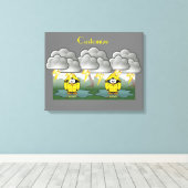 Rainy Day Penguin Thunder_Cove Canvas Afdruk (Insitu (Houten vloer))