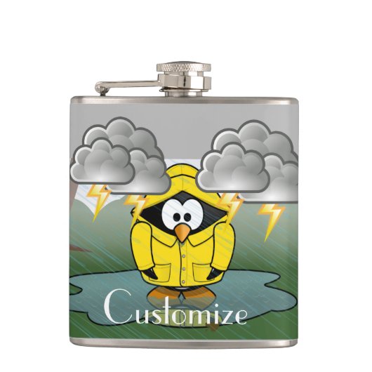 Rainy Day Penguin Thunder_Cove Heupfles (Voorkant)