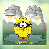 Rainy Day Penguin Thunder_Cove Raamsticker (Vel 3)