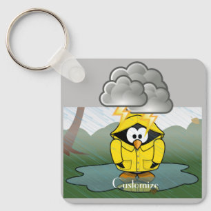 Rainy Day Penguin Thunder_Cove Sleutelhanger
