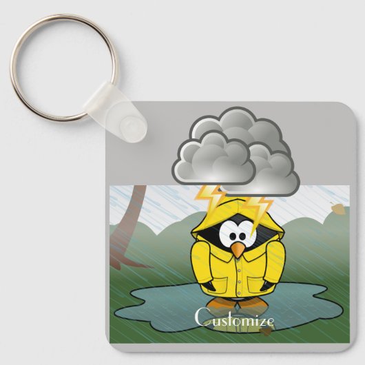 Rainy Day Penguin Thunder_Cove Sleutelhanger (Voorkant)