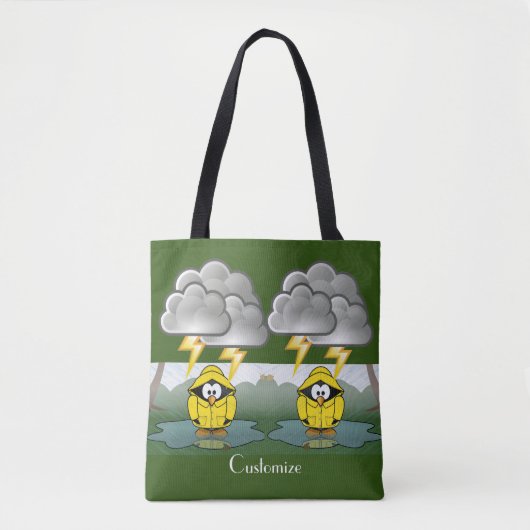 Rainy Day Penguin Thunder_Cove Tote Bag (Voorkant)