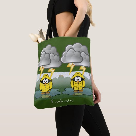 Rainy Day Penguin Thunder_Cove Tote Bag (Dichtbij)